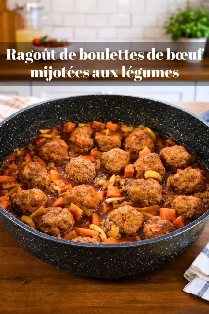 Ragoût de boulettes de bœuf mijotées aux légumes – recette facile