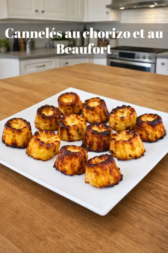 Cannelés au chorizo et au Beaufort bouchées apéritives croustillantes et fondantes