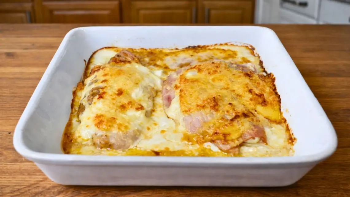 Escalopes de dinde jurassiennes gratinées au Comté et champignons – recette facile au four