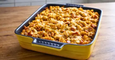 Gratin de macaronis aux légumes et au jambon : plat familial facile et économique