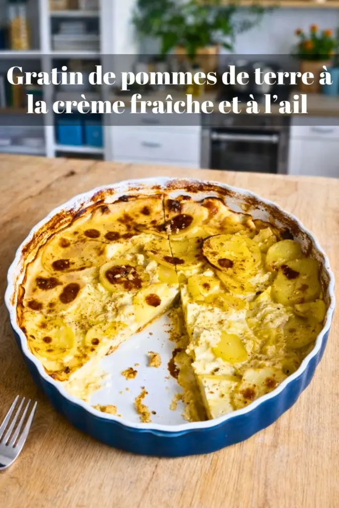 Gratin de pommes de terre à la crème fraîche et à l’ail : recette facile, fondante et familiale