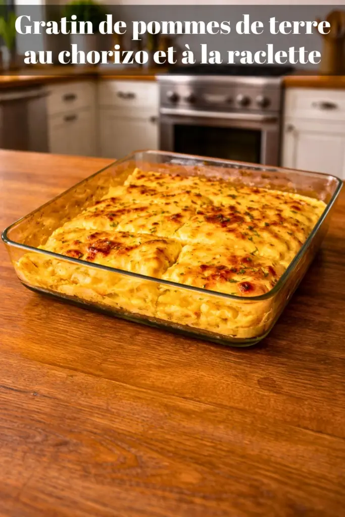 Gratin de pommes de terre au chorizo et à la raclette