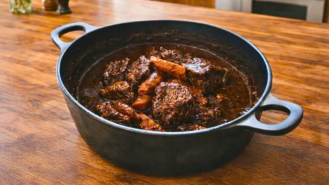 Joue de bœuf au cidre fondante : recette mijotée facile et savoureuse