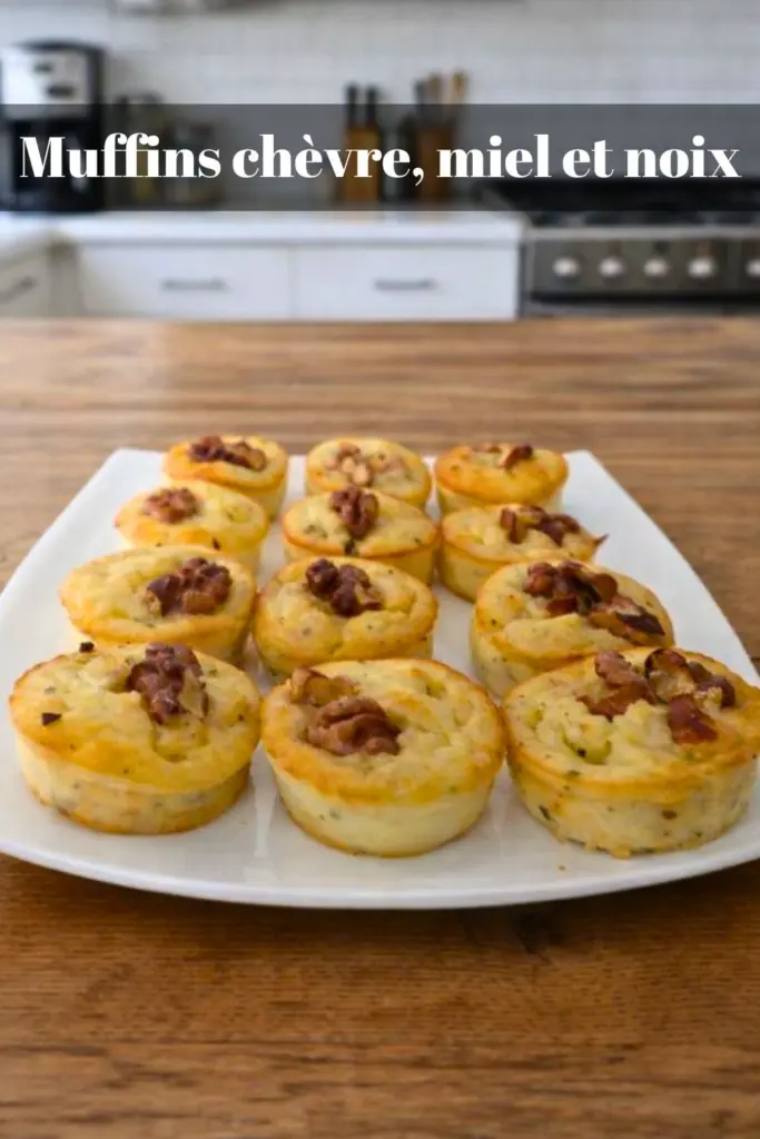 Muffins chèvre, miel et noix moelleux – recette facile au fromage