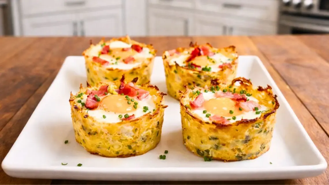Nids de pommes de terre aux œufs et bacon : idée brunch gourmande