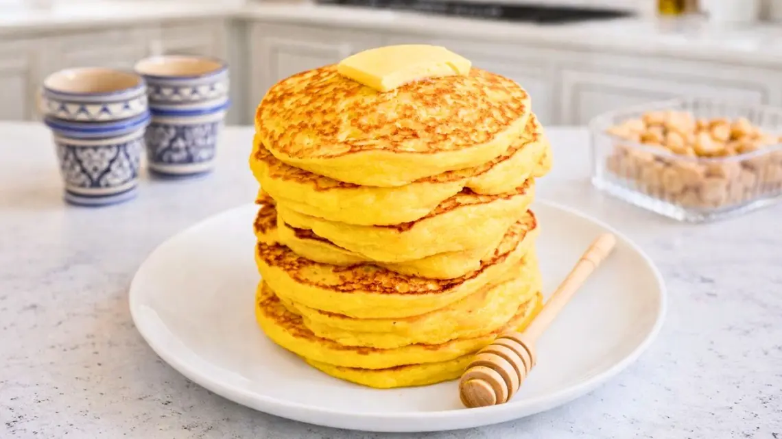 Pancakes à la semoule (Harcha marocaine) : recette facile et moelleuse