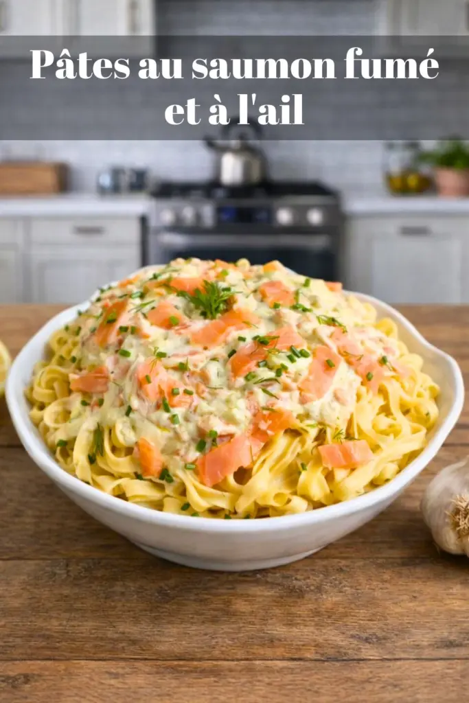 Pâtes au saumon fumé et à l'ail : un plat gourmand prêt en 10 minutes