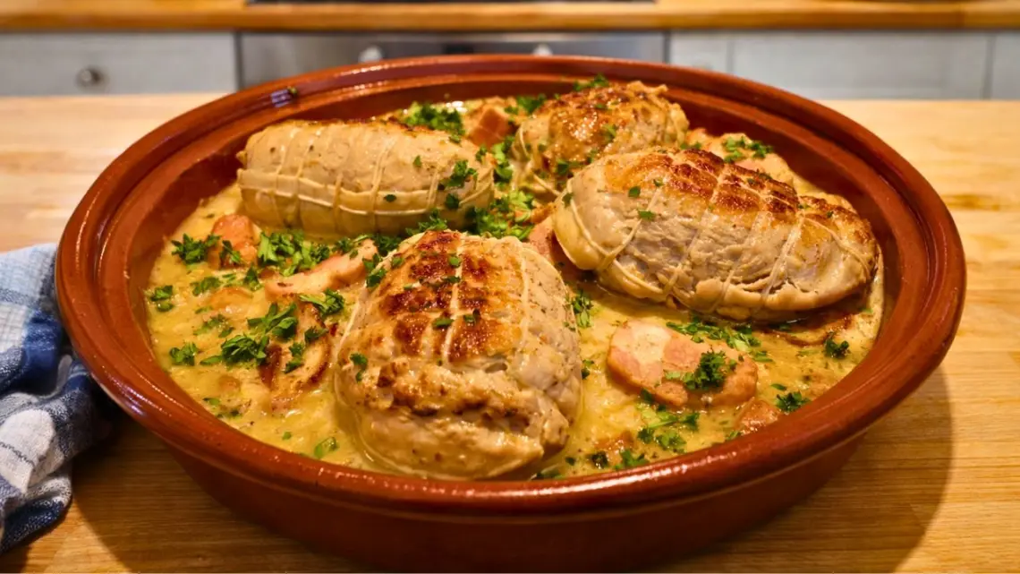 Paupiettes forestières aux champignons et lard fumé : plat mijoté gourmand