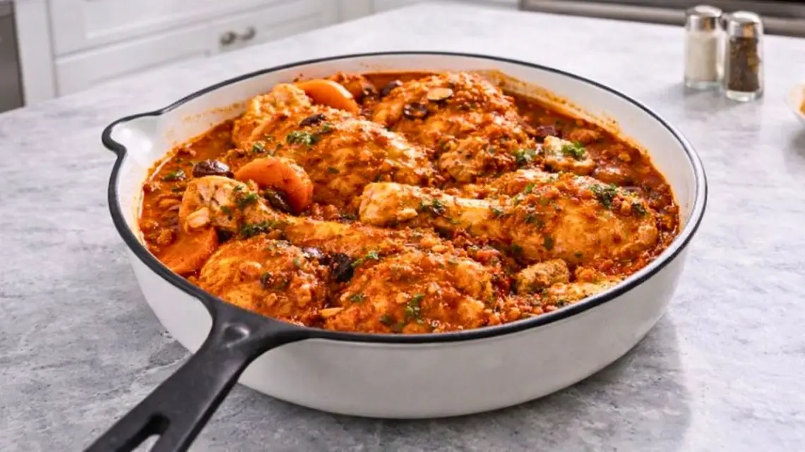 Poulet chasseur à l’italienne – recette maison mijotée