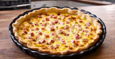 Quiche au Jambon de Poulet et Fromage à Raclette : ultra fondante et savoureuse