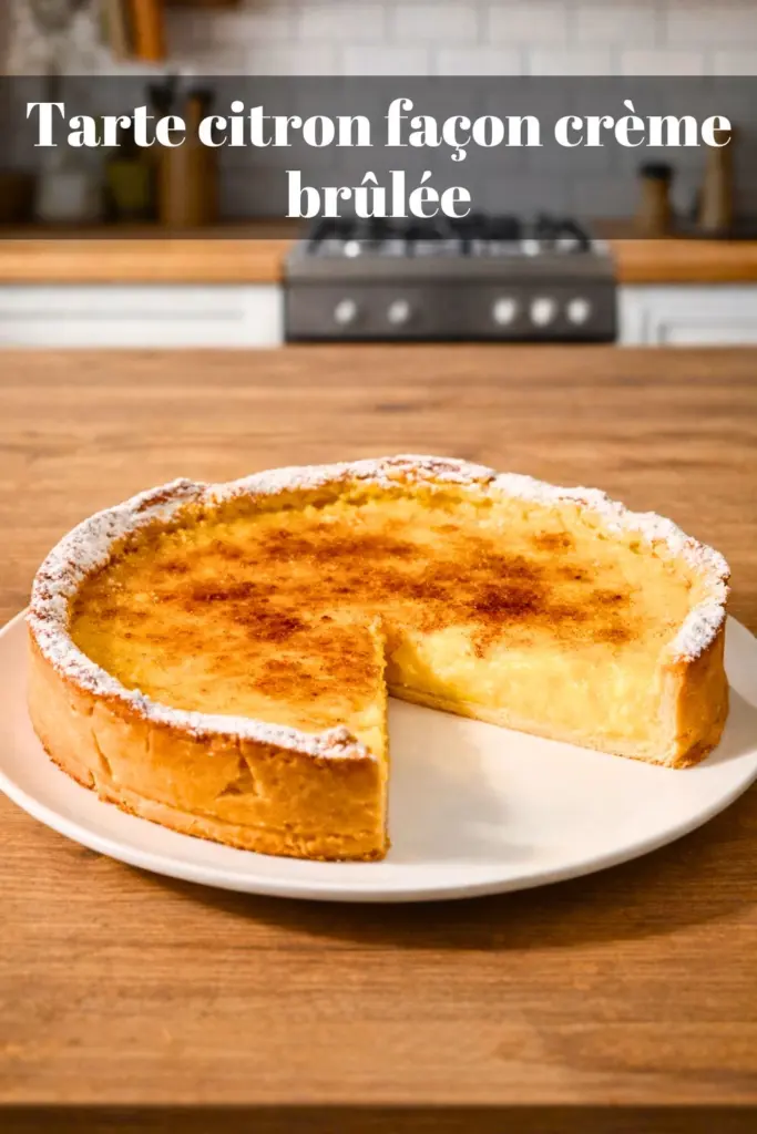 Tarte citron façon crème brûlée – dessert fondant et caramélisé