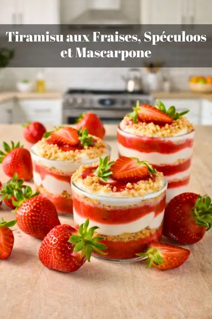 Tiramisu aux Fraises, Spéculoos et Mascarpone un dessert frais