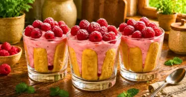 Charlotte à la framboise en verrine : dessert frais et léger prêt en 20 minutes