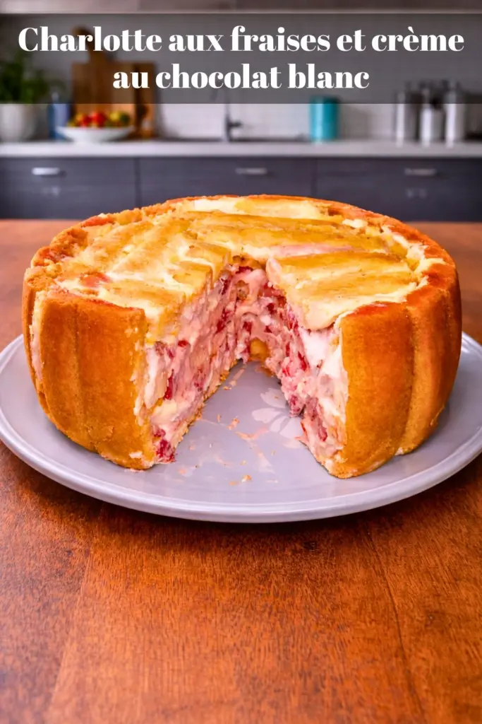 Charlotte aux fraises et crème au chocolat blanc : dessert frais, léger et irrésistible