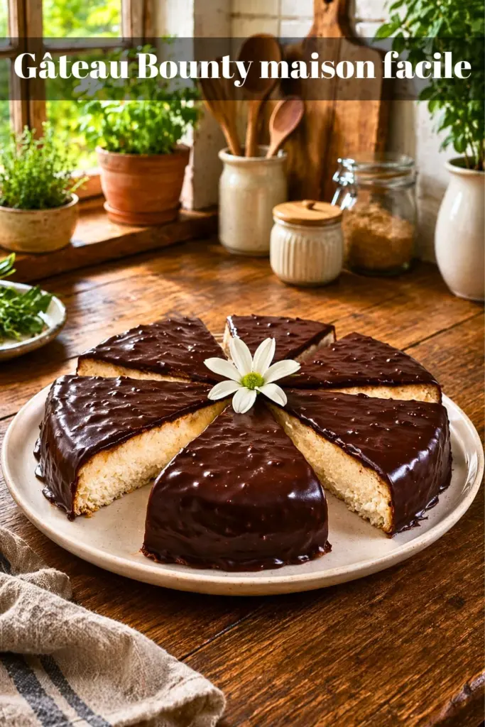 Gâteau Bounty maison facile : dessert coco chocolat ultra fondant