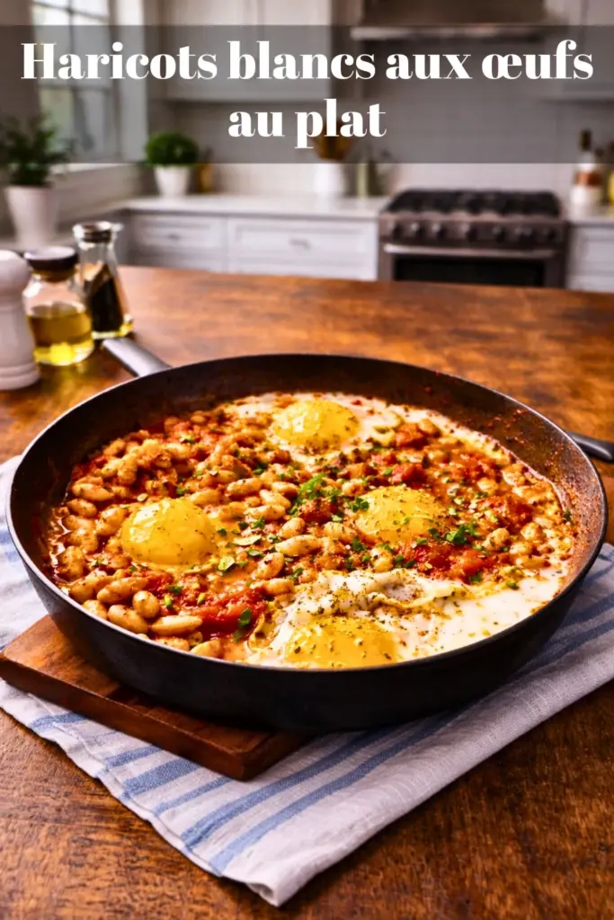 Haricots blancs aux œufs au plat – recette facile et économique