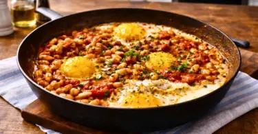 Haricots blancs aux œufs au plat – recette facile et économique