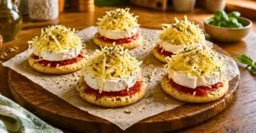 Mini blinis gratinés au chèvre et à la tomate : apéritif facile et rapide au four