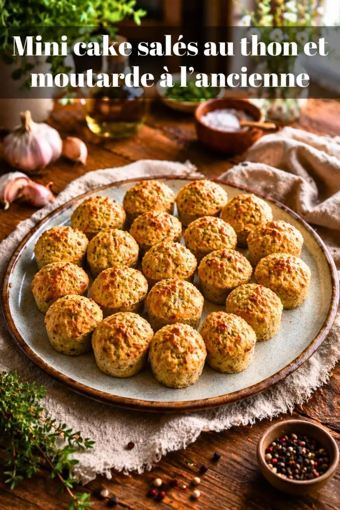 Mini cake salés au thon et moutarde à l’ancienne : l’idée apéro gourmande prête en 30 minutes