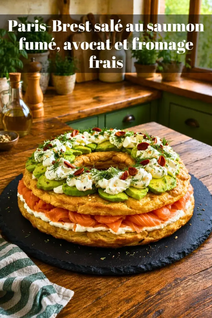 Paris-Brest salé au saumon fumé, avocat et fromage frais : idée apéritive élégante