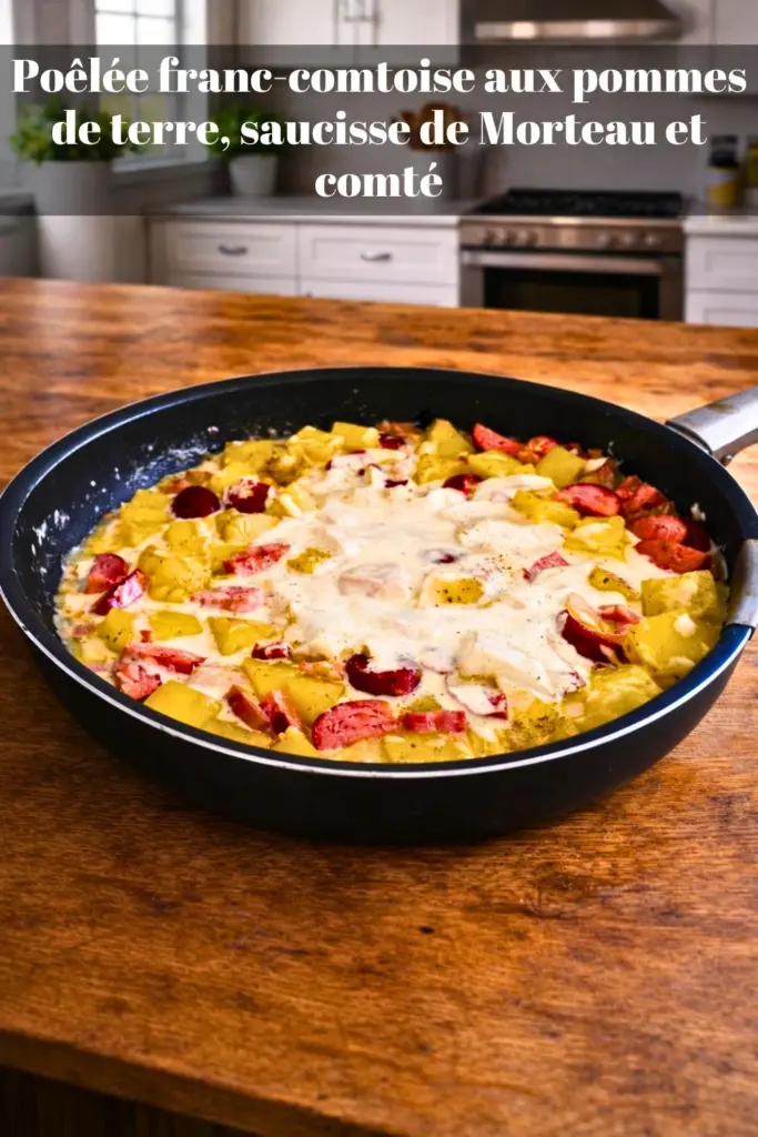 Poêlée franc-comtoise aux pommes de terre, saucisse de Morteau et comté