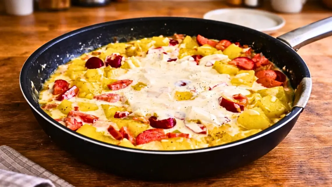 Poêlée franc-comtoise aux pommes de terre, saucisse de Morteau et comté