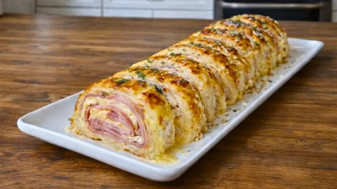 Roulé salé au jambon et au fromage frais : recette facile et rapide pour l’apéritif