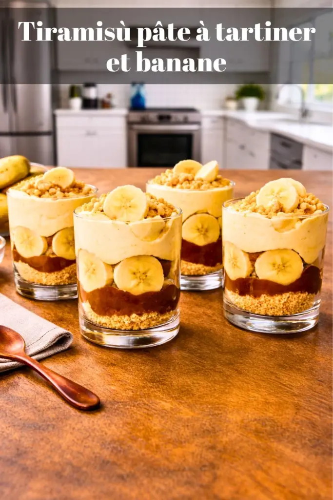 Tiramisù pâte à tartiner et banane : dessert facile en verrines