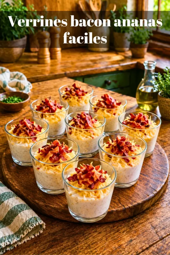 Verrines bacon ananas faciles – apéritif sucré salé rapide et original