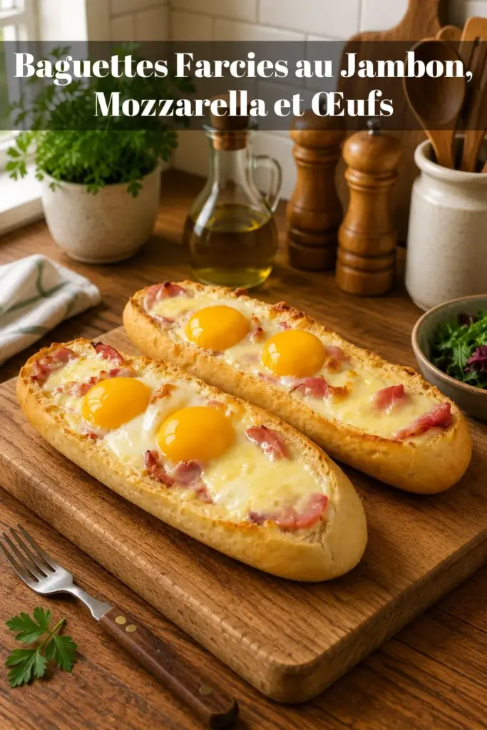 Baguettes Farcies au Jambon, Mozzarella et Œufs : Recette Facile et Gourmande