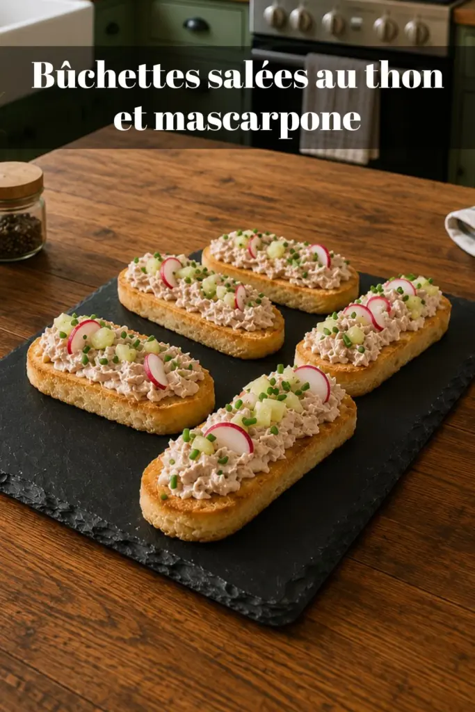 Bûchettes salées au thon et mascarpone : idée originale pour un apéro gourmand