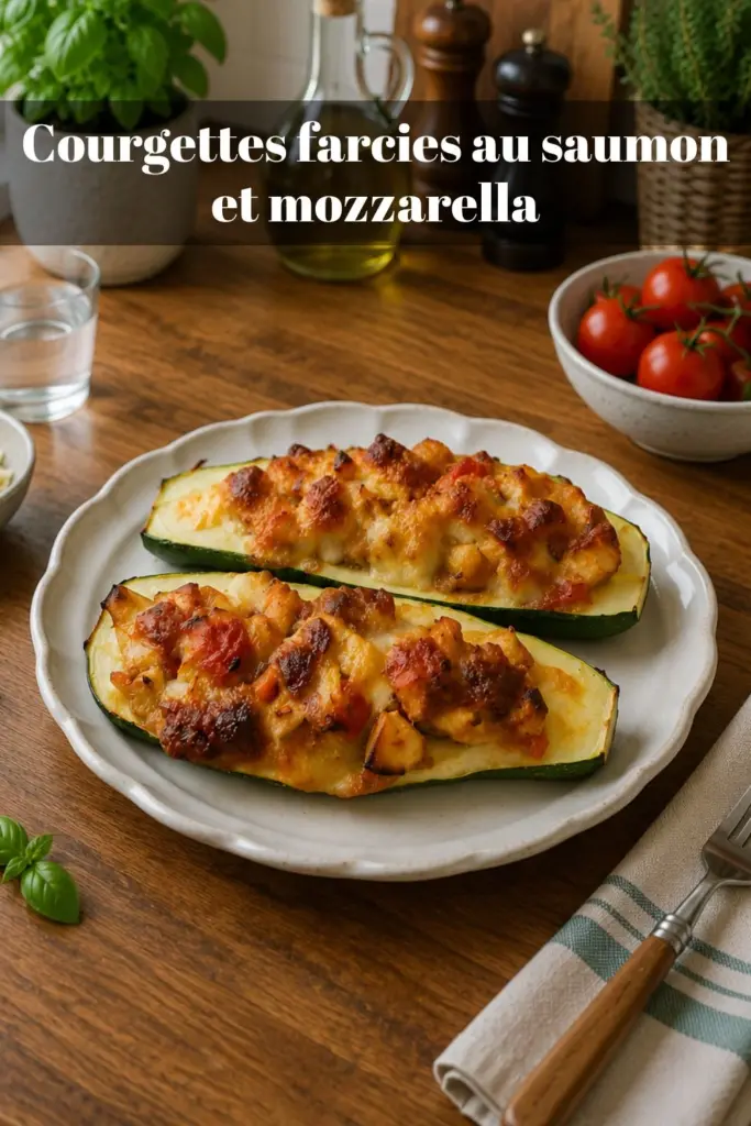 Courgettes farcies au saumon et mozzarella : une recette légère et savoureuse