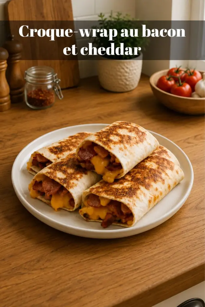 Croque-wrap au bacon et cheddar : idée repas facile en 10 minutes