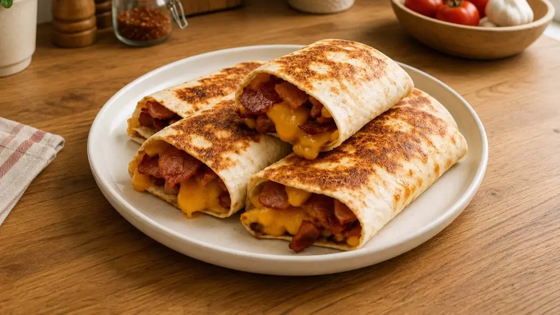 Croque-wrap au bacon et cheddar : idée repas facile en 10 minutes