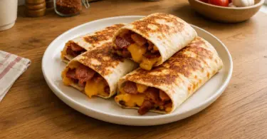 Croque-wrap au bacon et cheddar : idée repas facile en 10 minutes