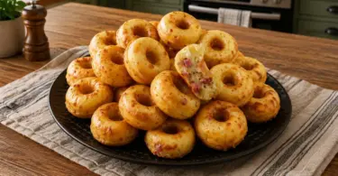 Donuts salés jambon-fromage moelleux : bouchées apéritives simples et savoureuses