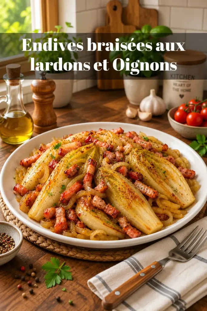 Endives braisées aux lardons et Oignons : la recette facile et savoureuse