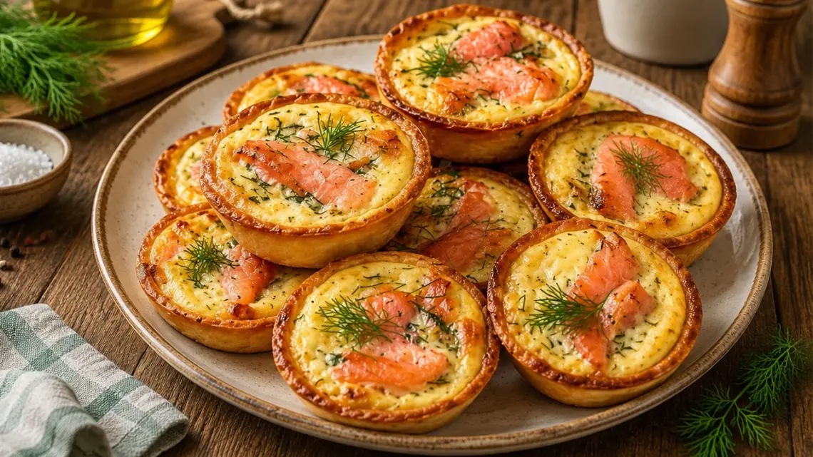 Mini-quiches au saumon fumé et à l’aneth : recette apéritive facile et raffinée