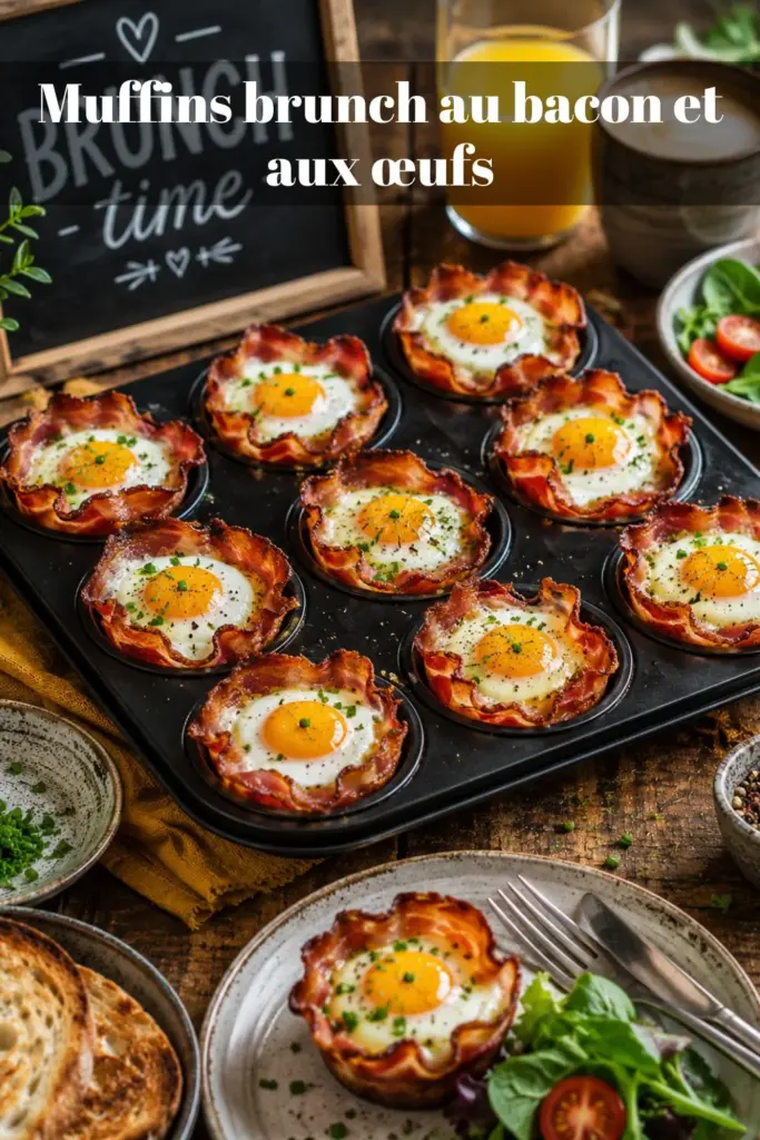 Muffins brunch au bacon et aux œufs : la recette idéale pour un brunch gourmand