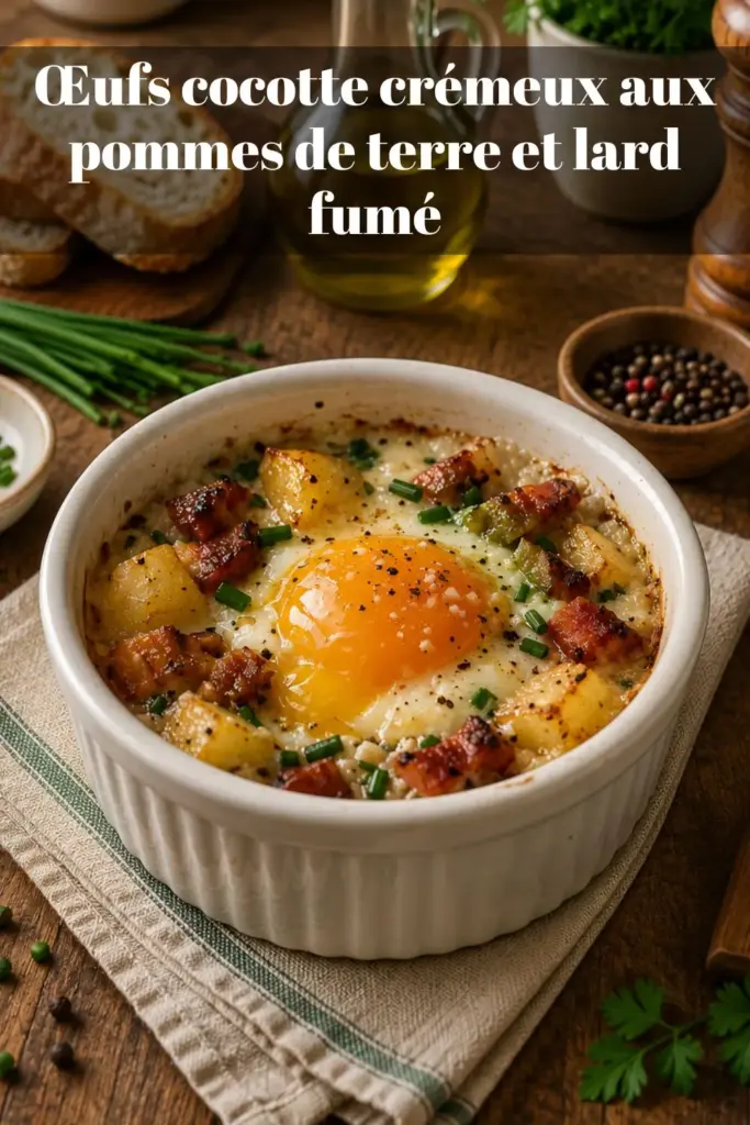 Œufs cocotte crémeux aux pommes de terre et lard fumé : une recette traditionnelle