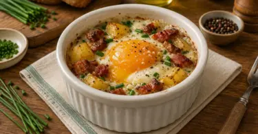 Œufs cocotte crémeux aux pommes de terre et lard fumé : une recette traditionnelle