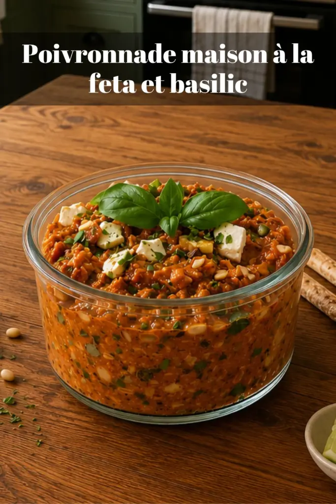 Poivronnade maison à la feta et basilic : recette apéritive facile et savoureuse