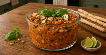 Poivronnade maison à la feta et basilic : recette apéritive facile et savoureuse