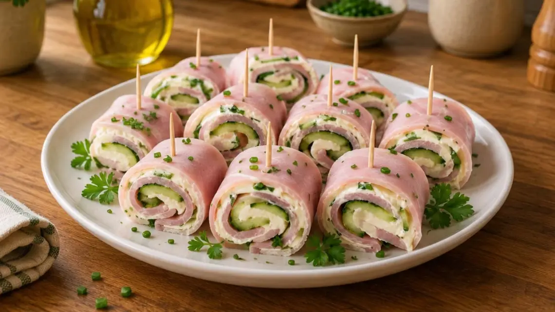 Roulés de jambon au concombre et fromage frais : recette légère et rapide
