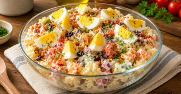Salade de Pommes de Terre aux Crevettes, Œufs Durs et Lardons : Recette Fraîche et Complète