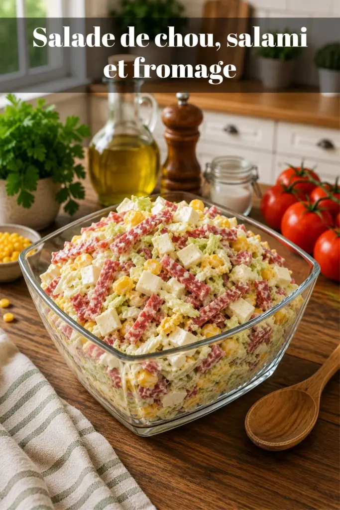 Salade de chou, salami et fromage : une recette fraîche, complète et gourmande