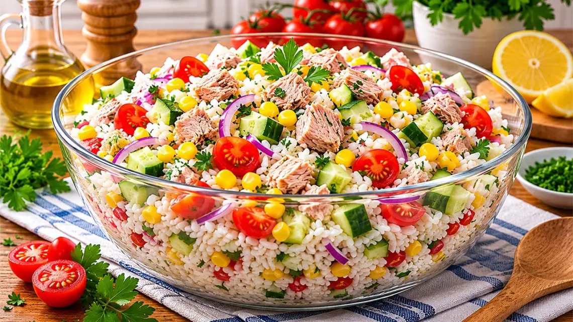 Salade de riz au thon et maïs : une recette froide incontournable