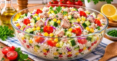 Salade de riz au thon et maïs : une recette froide incontournable