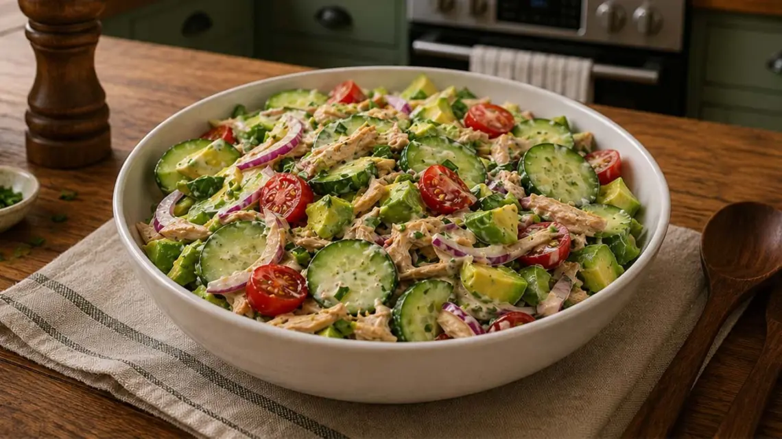 Salade poulet avocat qui fait fondre les kilos : fraîche, équilibrée et gourmande