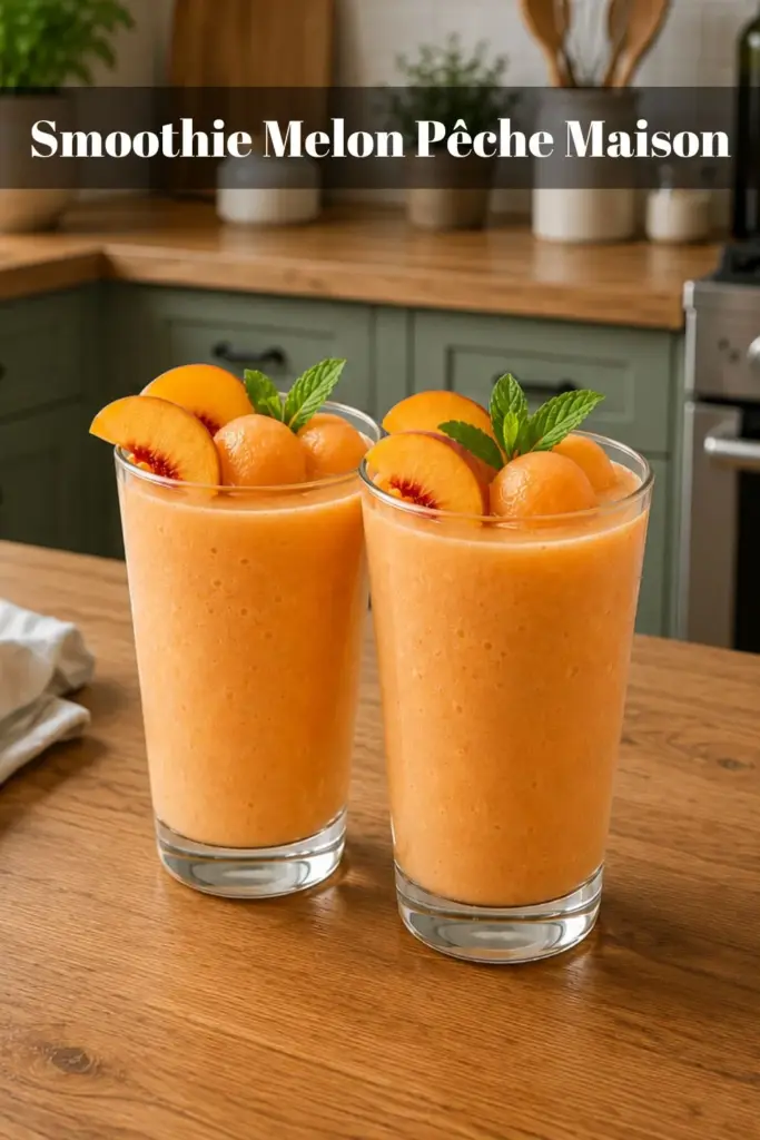 Smoothie Melon Pêche Maison : La Boisson Fraîche, Fruitée et Rafraîchissante de l'Été